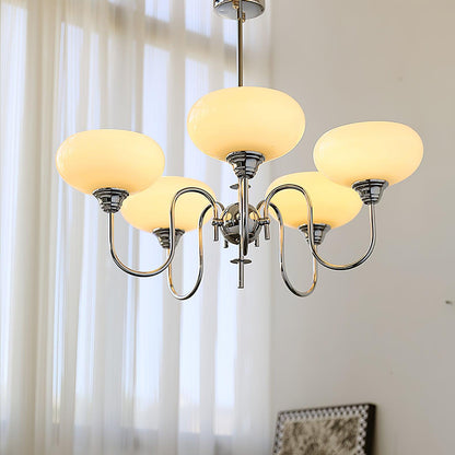 Creamy Persimmon Chandelier - Elegant Design with Adjustable Height &