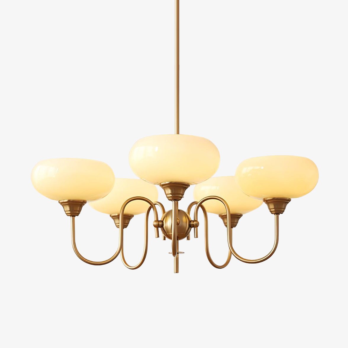 Creamy Persimmon Chandelier - Elegant Design with Adjustable Height &