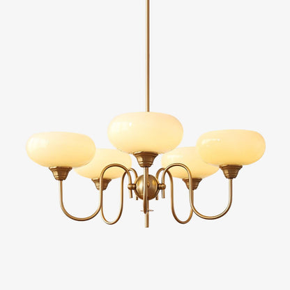 Creamy Persimmon Chandelier - Elegant Design with Adjustable Height &