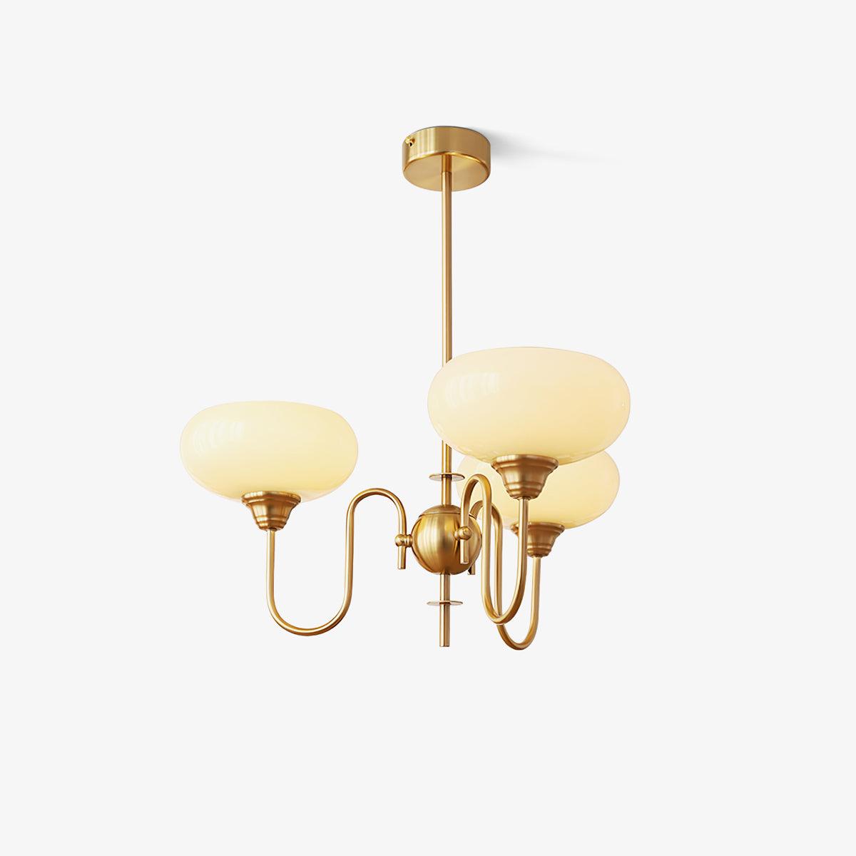 Creamy Persimmon Chandelier - Elegant Design with Adjustable Height &