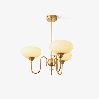 Creamy Persimmon Chandelier - Elegant Design with Adjustable Height &