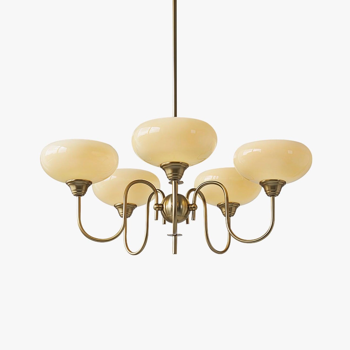 Creamy Persimmon Chandelier - Elegant Design with Adjustable Height &