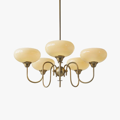 Creamy Persimmon Chandelier - Elegant Design with Adjustable Height &