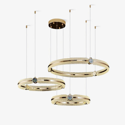 Modern Creative Ring Chandelier - Adjustable Brightness & Elegant Desi