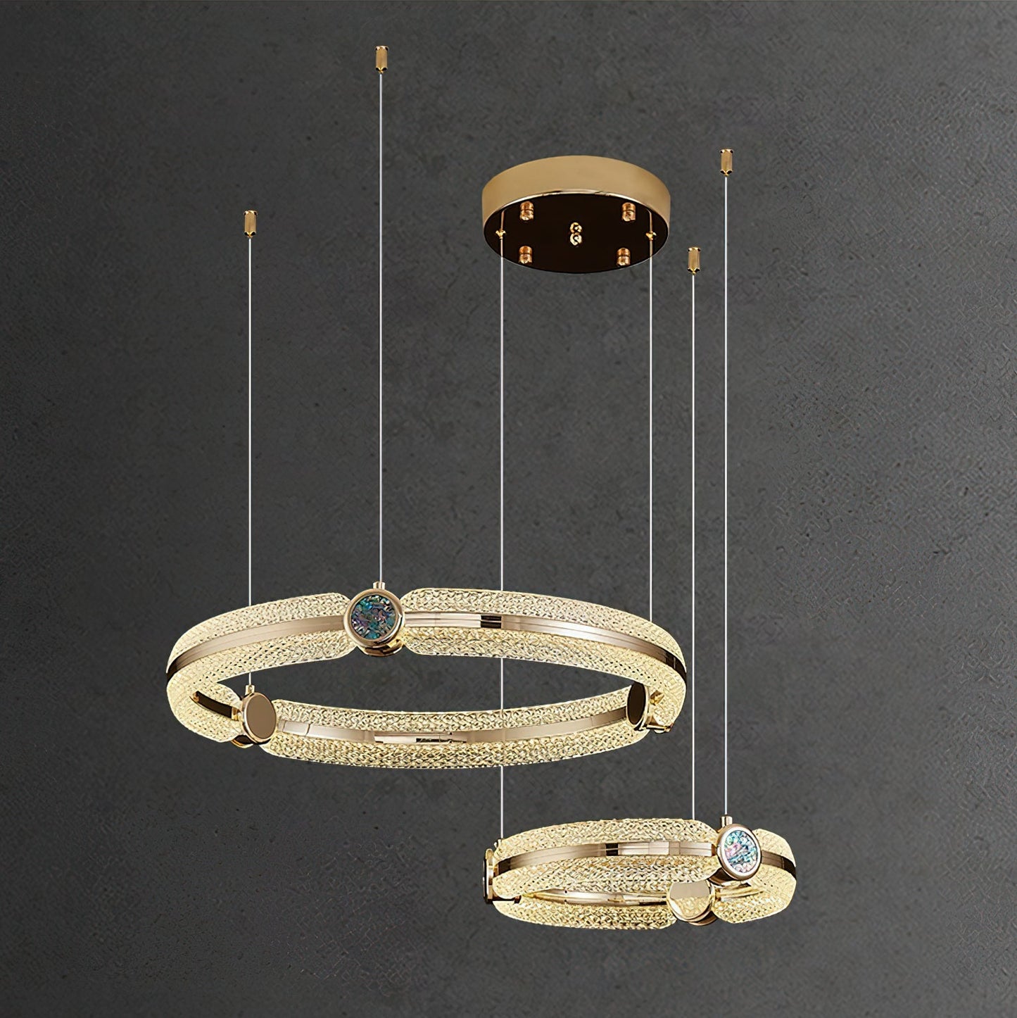Modern Creative Ring Chandelier - Adjustable Brightness & Elegant Desi
