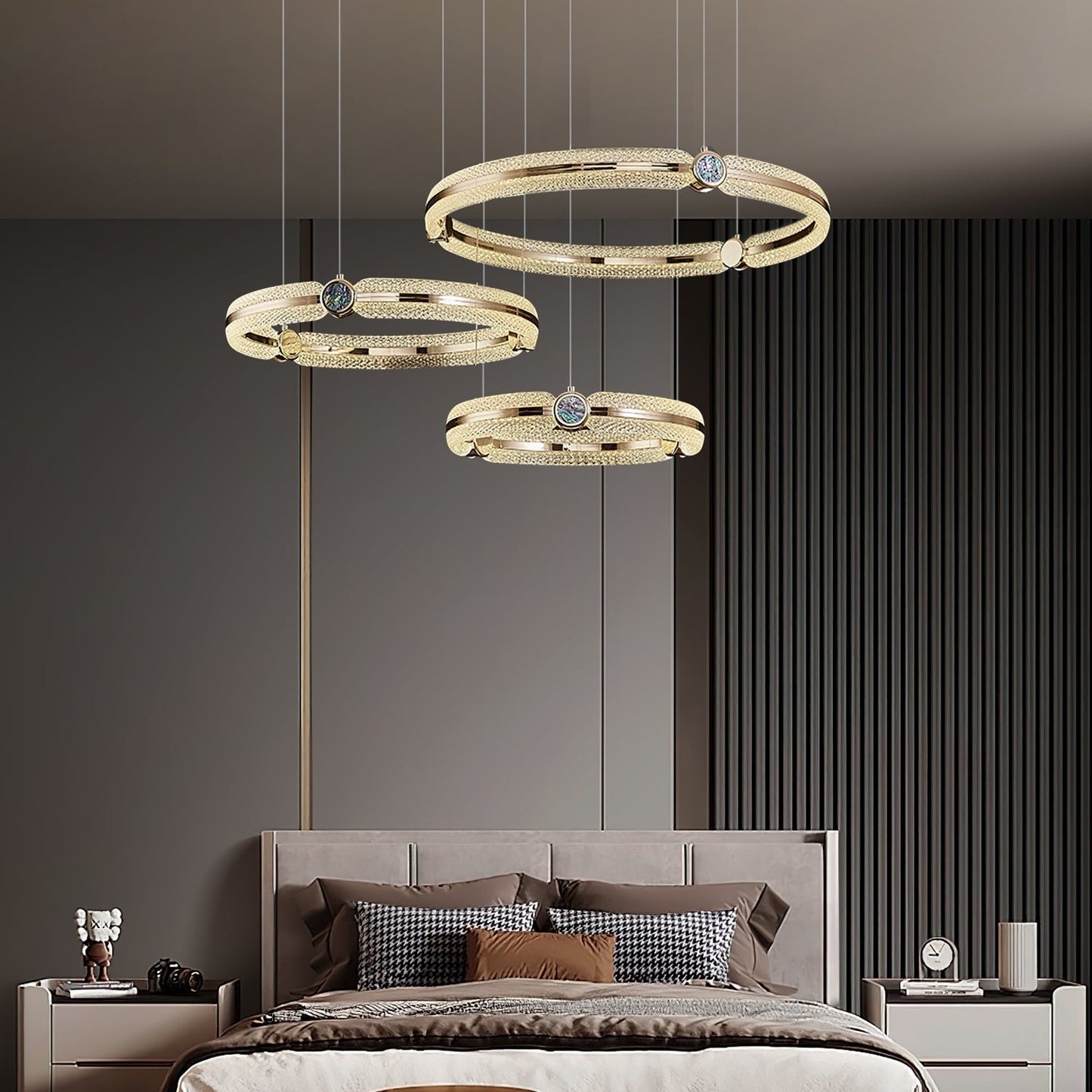 Modern Creative Ring Chandelier - Adjustable Brightness & Elegant Desi