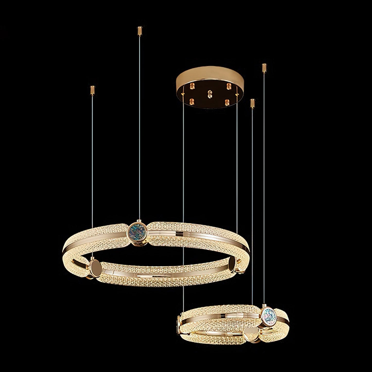Modern Creative Ring Chandelier - Adjustable Brightness & Elegant Desi