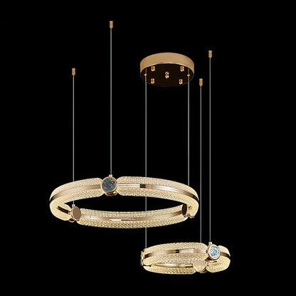 Modern Creative Ring Chandelier - Adjustable Brightness & Elegant Desi