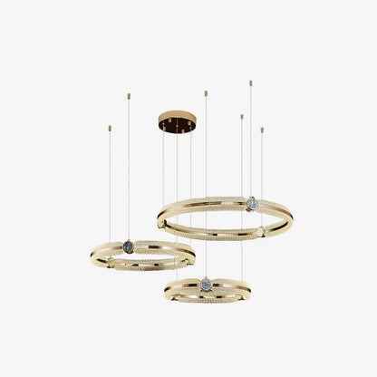 Modern Creative Ring Chandelier - Adjustable Brightness & Elegant Desi