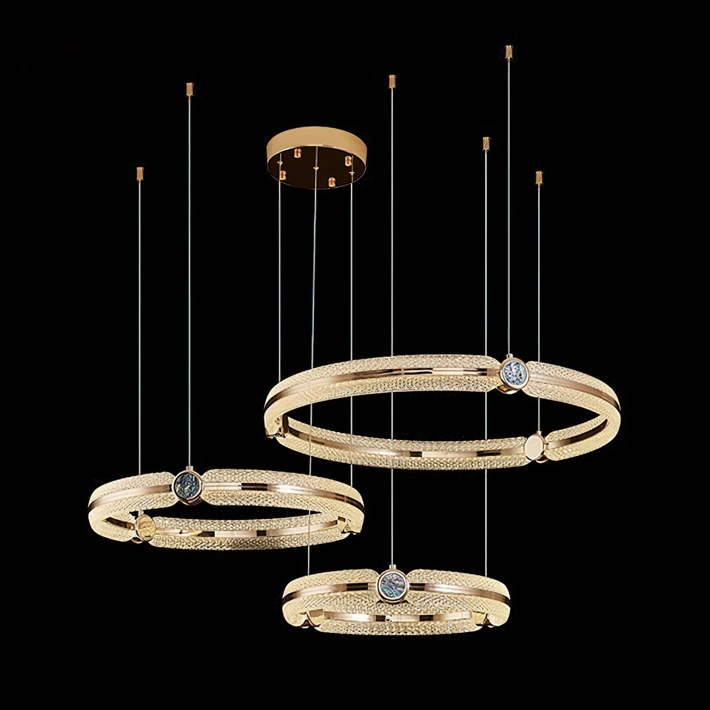Modern Creative Ring Chandelier - Adjustable Brightness & Elegant Desi