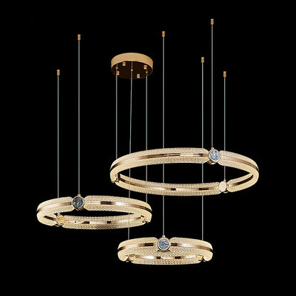 Modern Creative Ring Chandelier - Adjustable Brightness & Elegant Desi