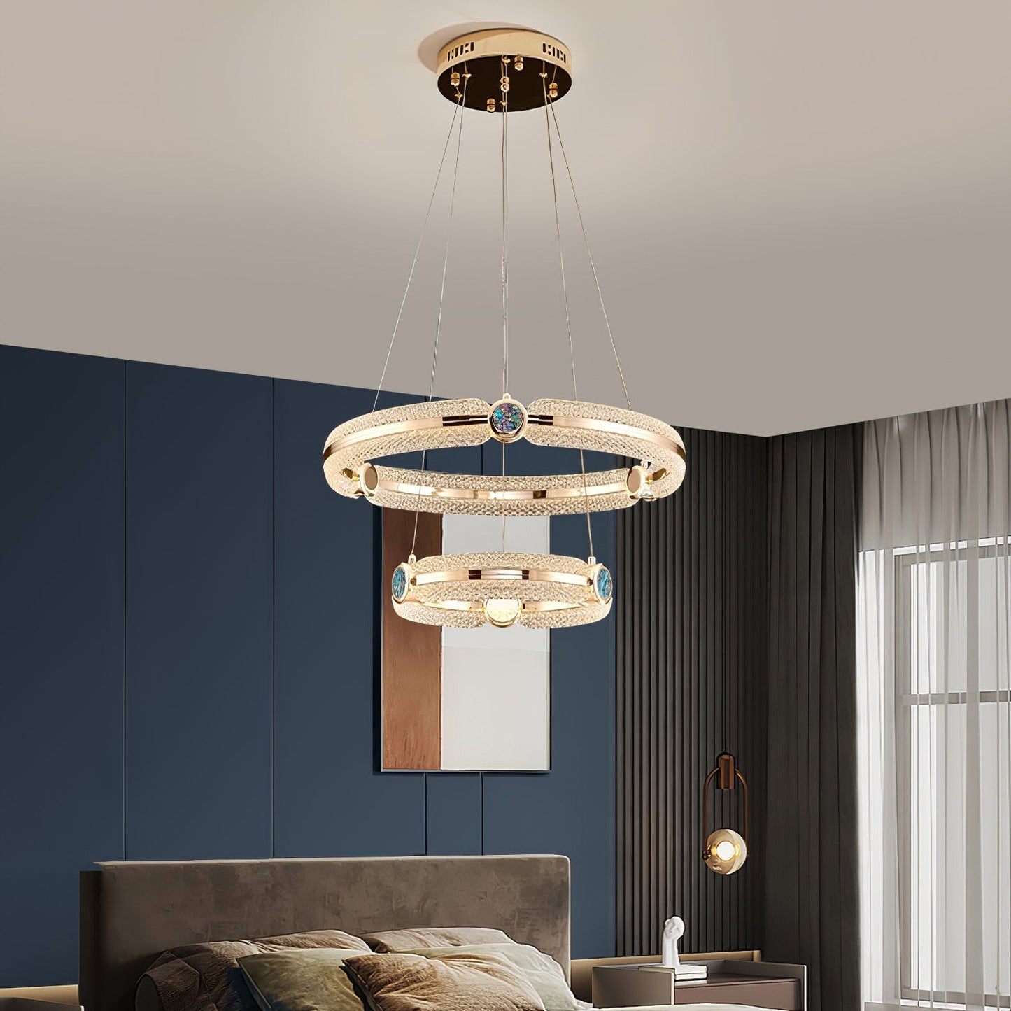 Modern Creative Ring Chandelier - Adjustable Brightness & Elegant Desi