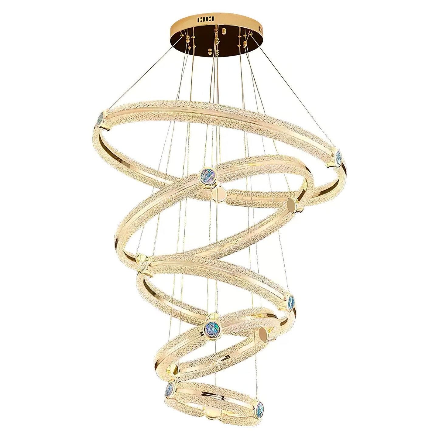 Modern Creative Ring Chandelier - Adjustable Brightness & Elegant Desi