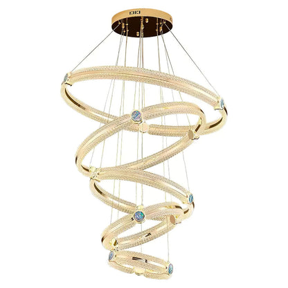 Modern Creative Ring Chandelier - Adjustable Brightness & Elegant Desi