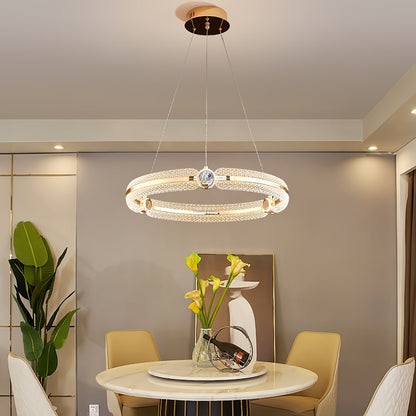 Modern Creative Ring Chandelier - Adjustable Brightness & Elegant Desi