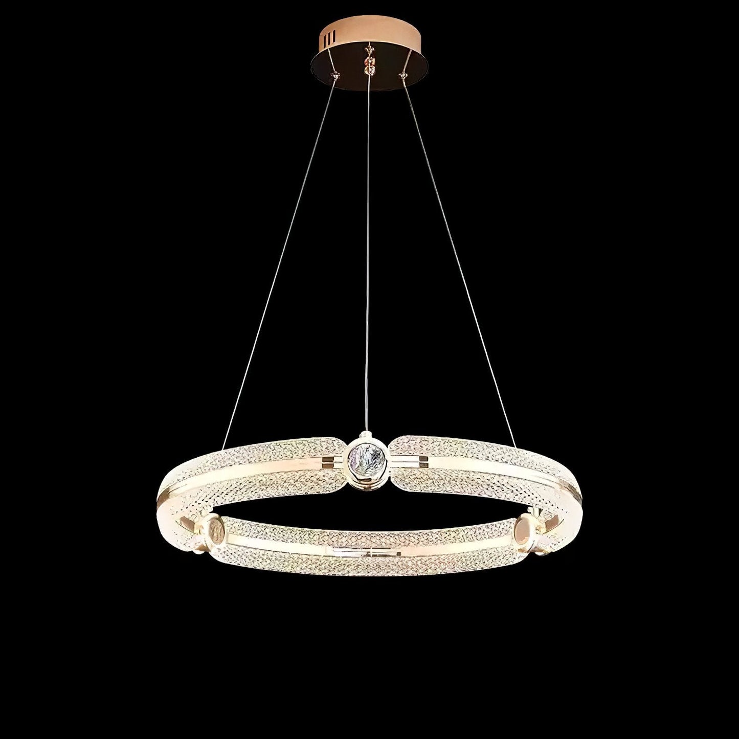 Modern Creative Ring Chandelier - Adjustable Brightness & Elegant Desi