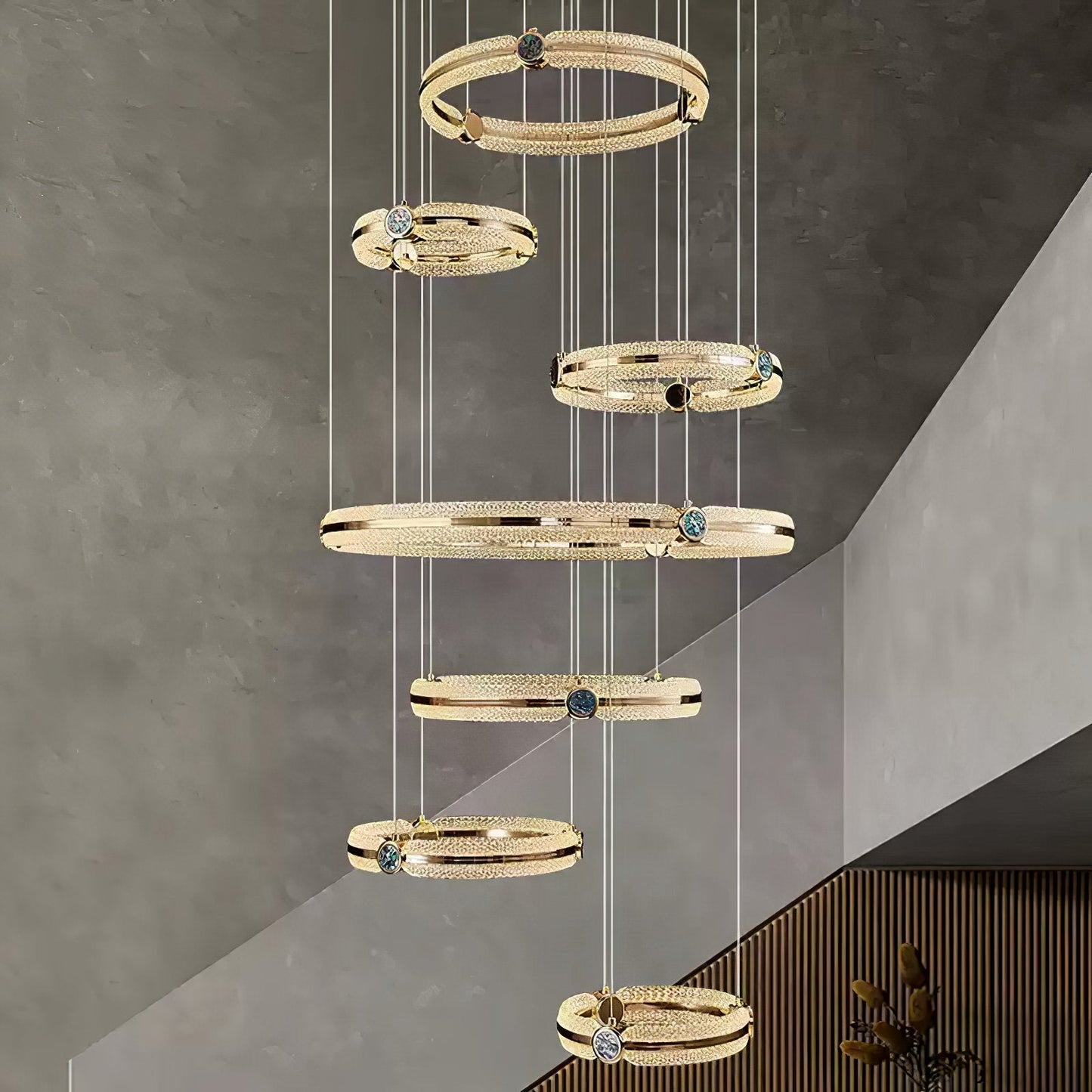 Modern Creative Ring Chandelier - Adjustable Brightness & Elegant Desi