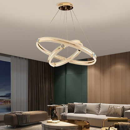 Modern Creative Ring Chandelier - Adjustable Brightness & Elegant Desi