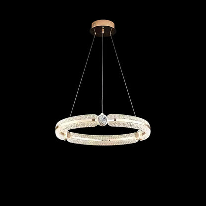 Modern Creative Ring Chandelier - Adjustable Brightness & Elegant Desi