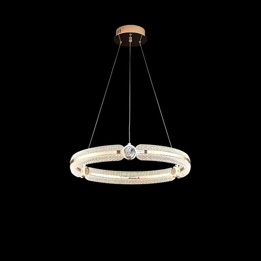 Modern Creative Ring Chandelier - Adjustable Brightness & Elegant Desi