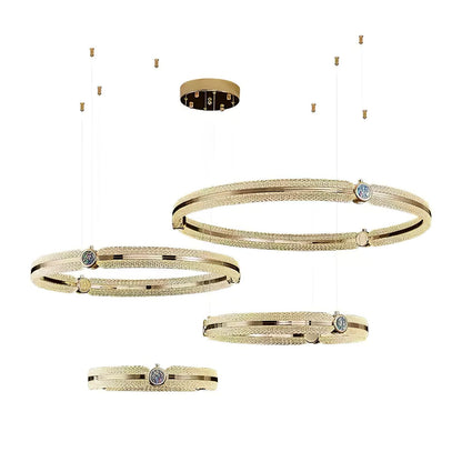 Modern Creative Ring Chandelier - Adjustable Brightness & Elegant Desi