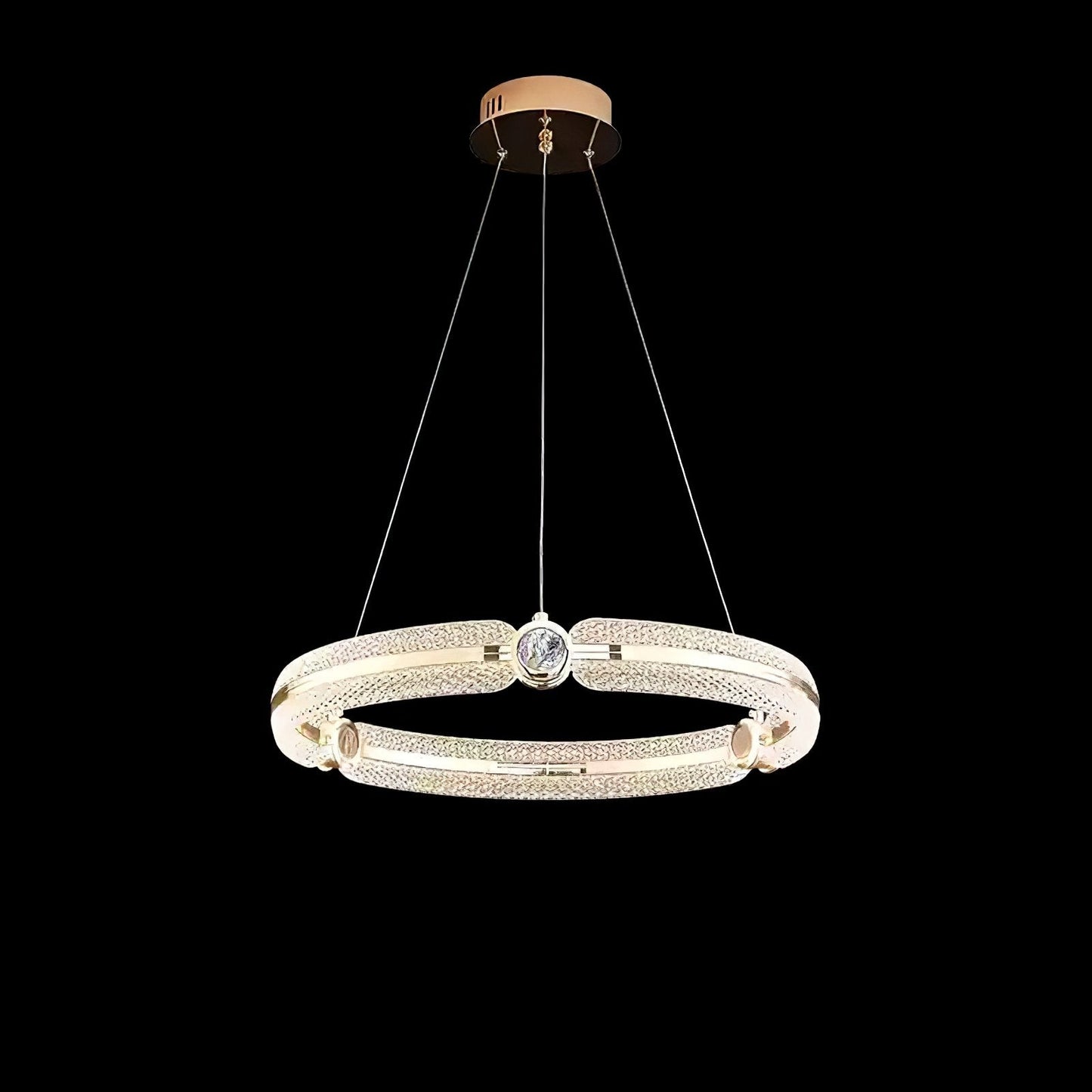 Modern Creative Ring Chandelier - Adjustable Brightness & Elegant Desi