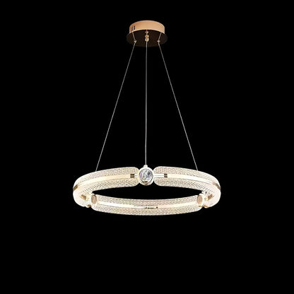 Modern Creative Ring Chandelier - Adjustable Brightness & Elegant Desi