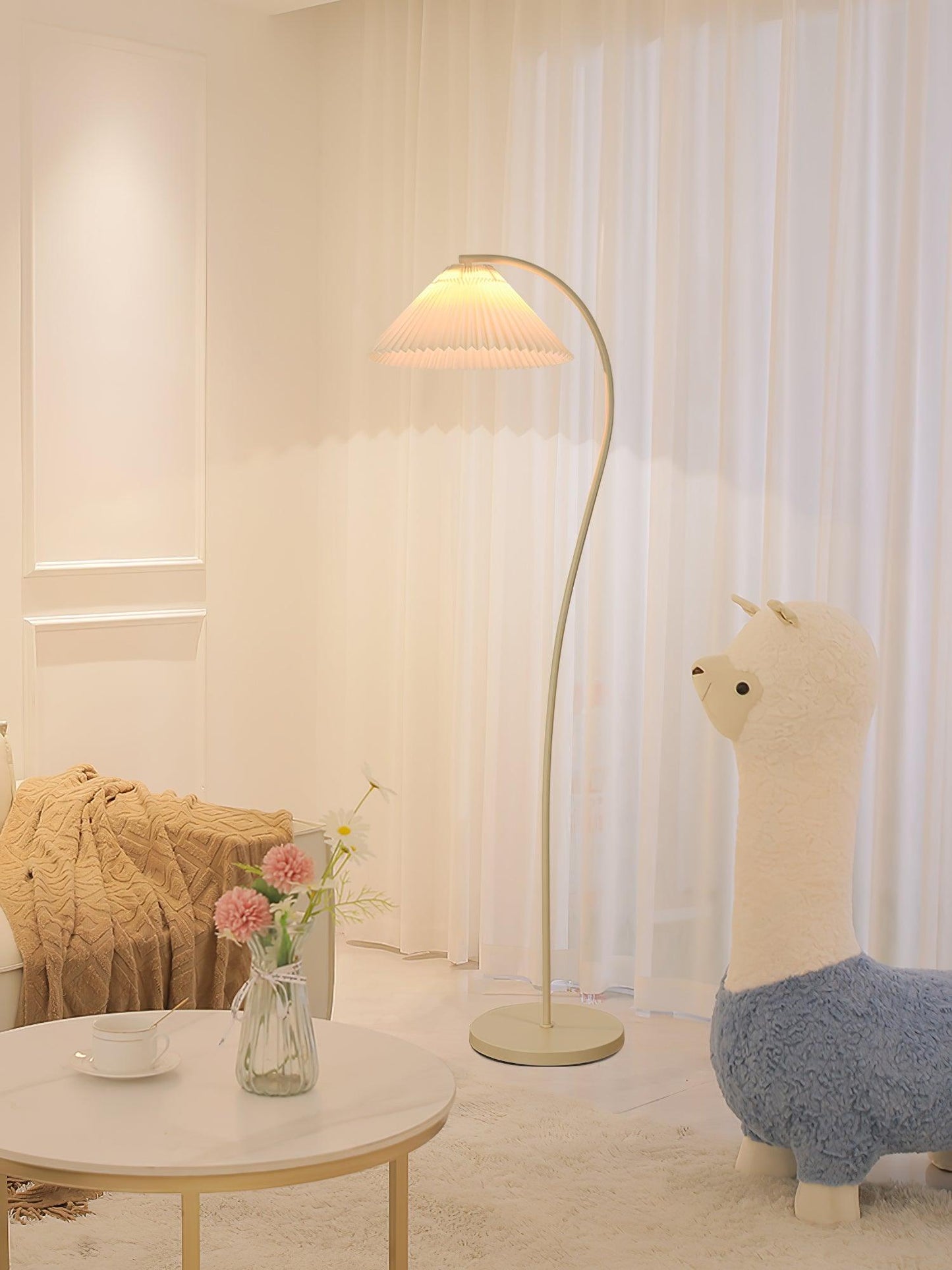 Crescini Pleated Floor Lamp - Adjustable Brightness & Elegant Design