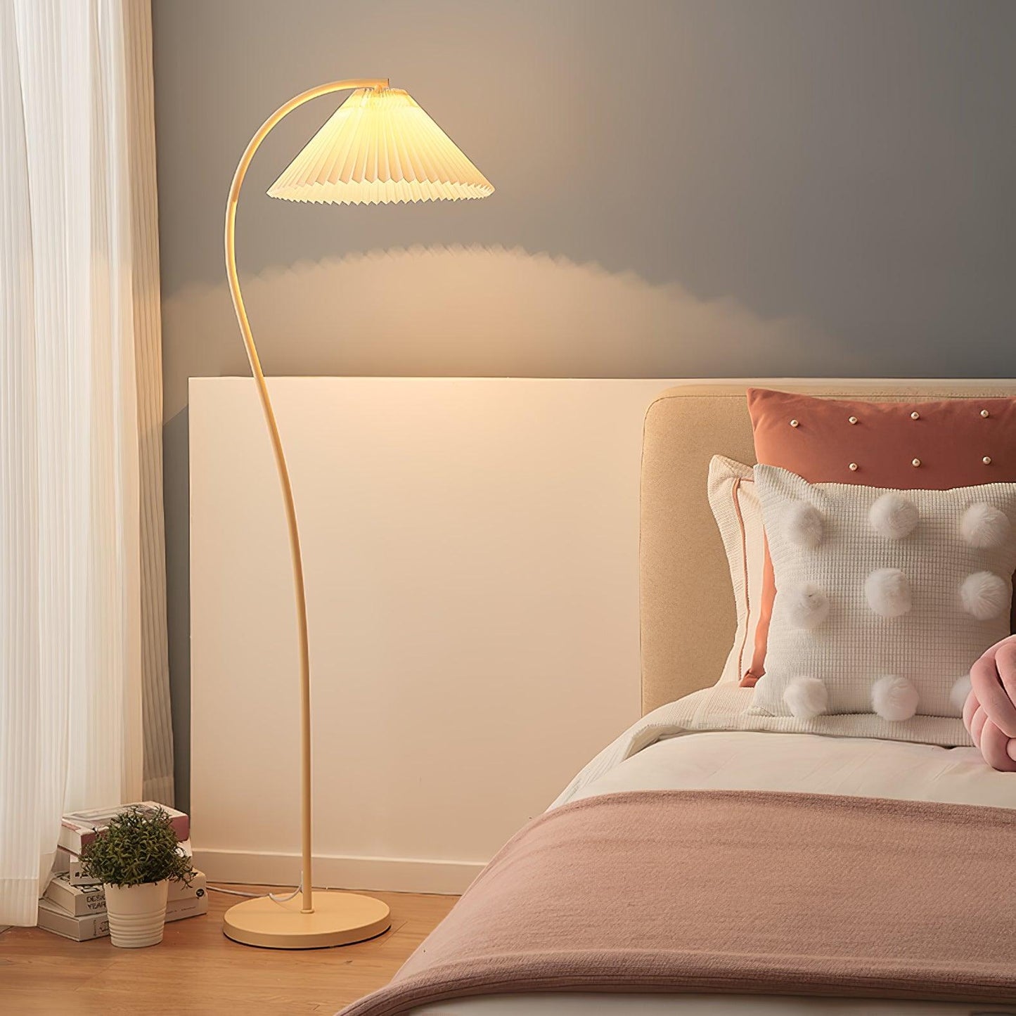 Crescini Pleated Floor Lamp - Adjustable Brightness & Elegant Design