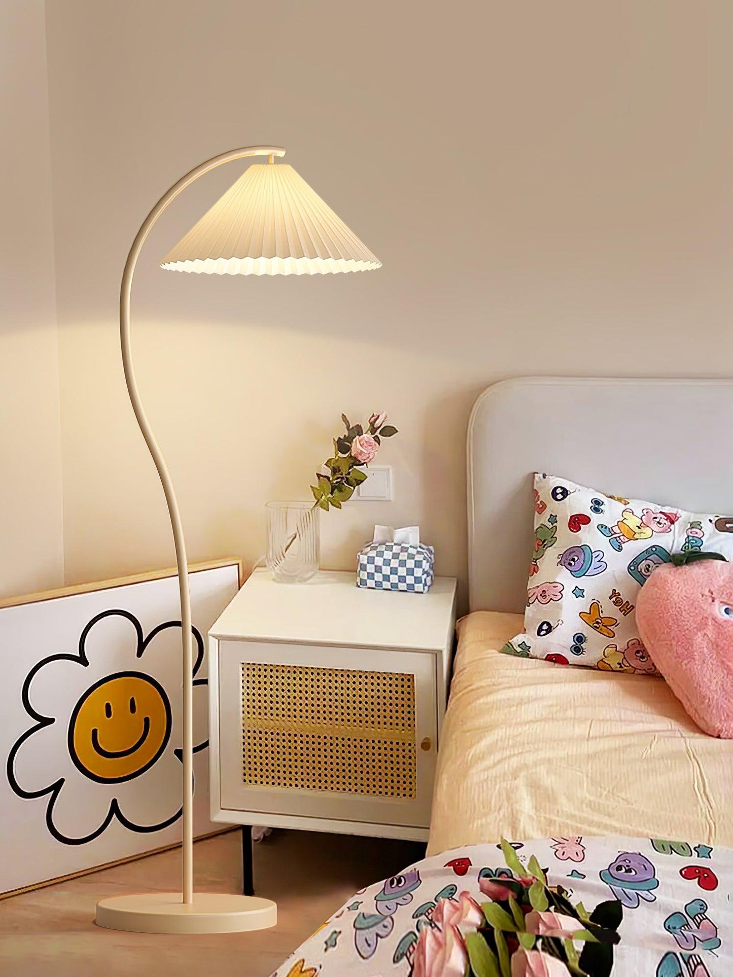 Crescini Pleated Floor Lamp - Adjustable Brightness & Elegant Design