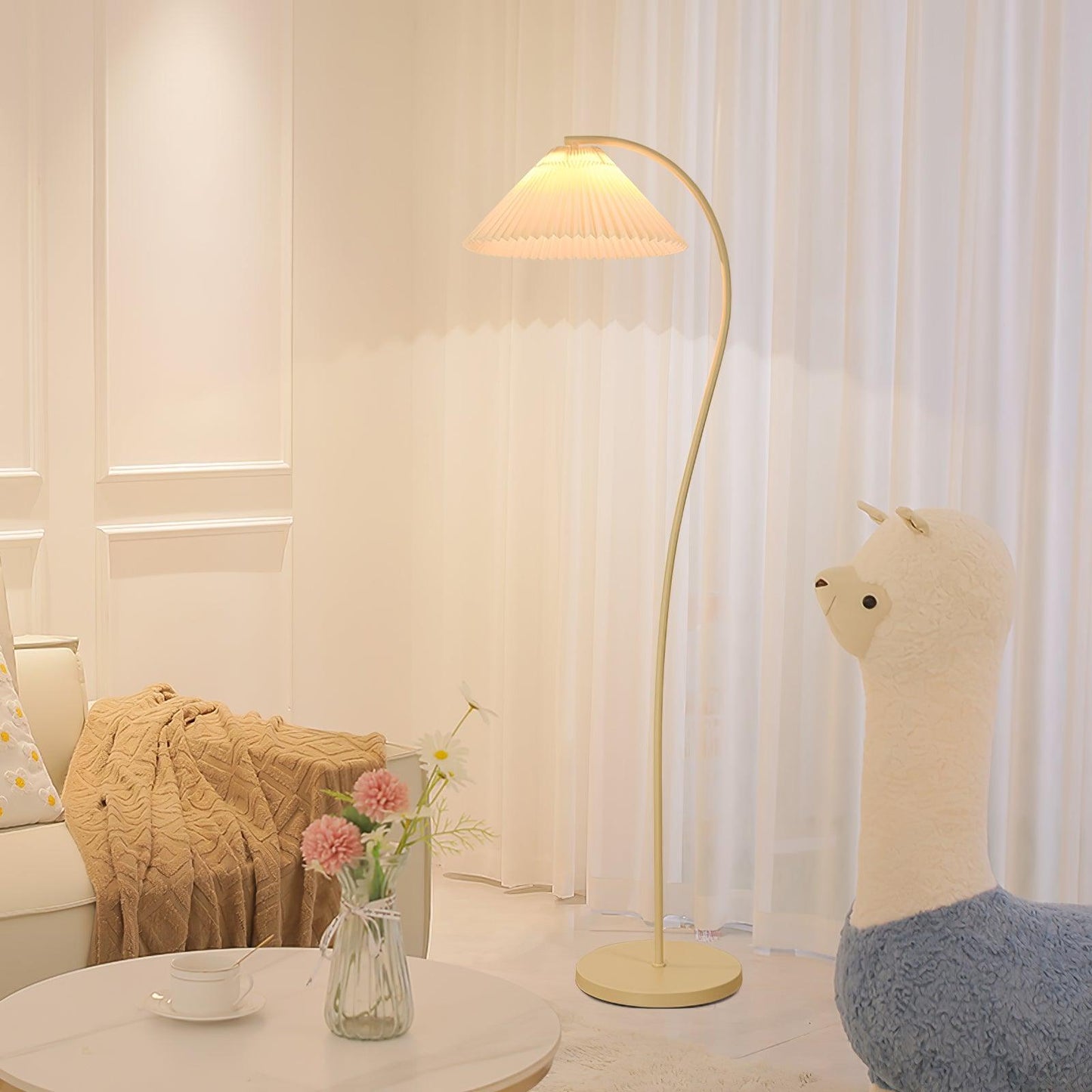 Crescini Pleated Floor Lamp - Adjustable Brightness & Elegant Design