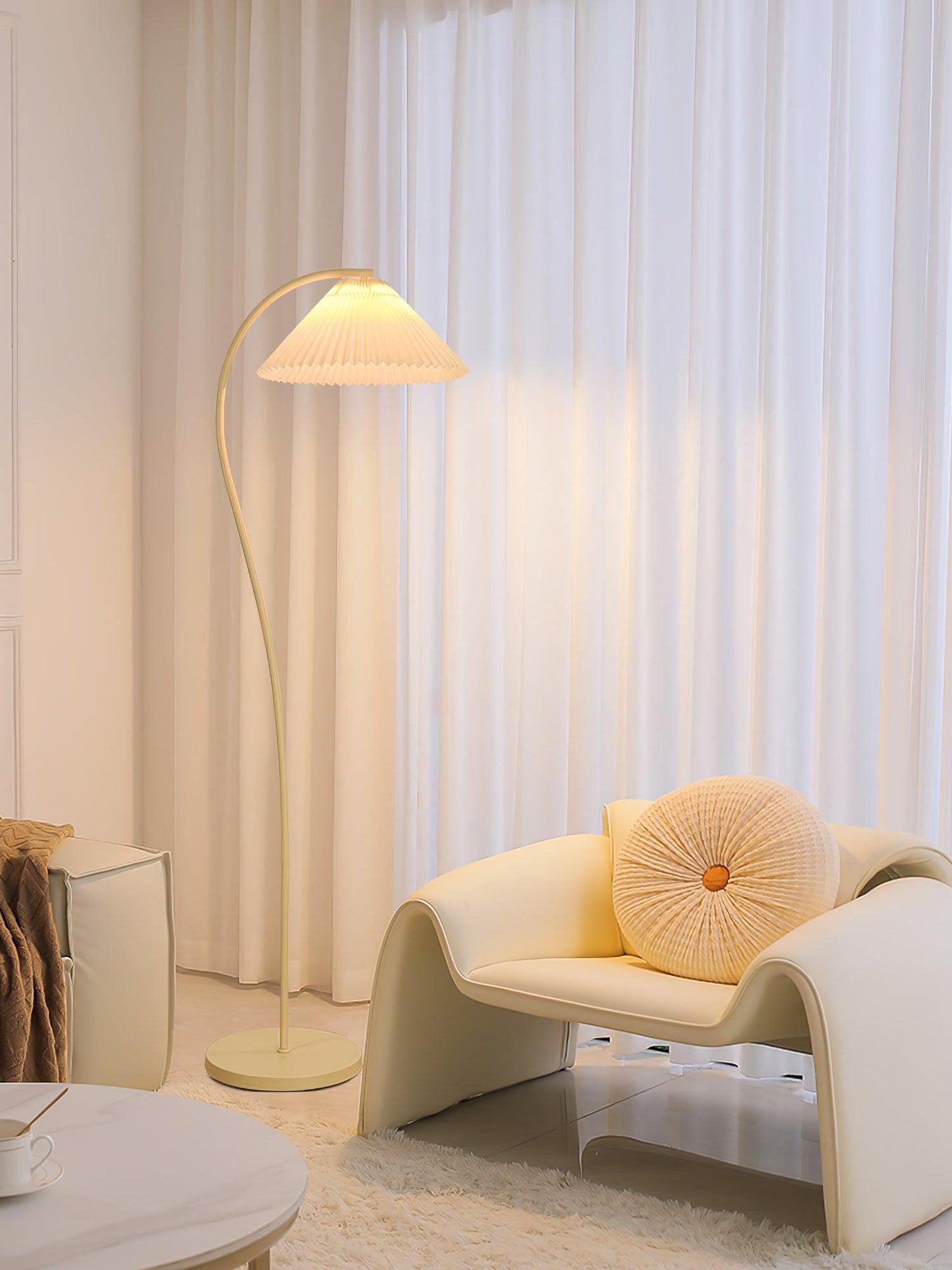 Crescini Pleated Floor Lamp - Adjustable Brightness & Elegant Design