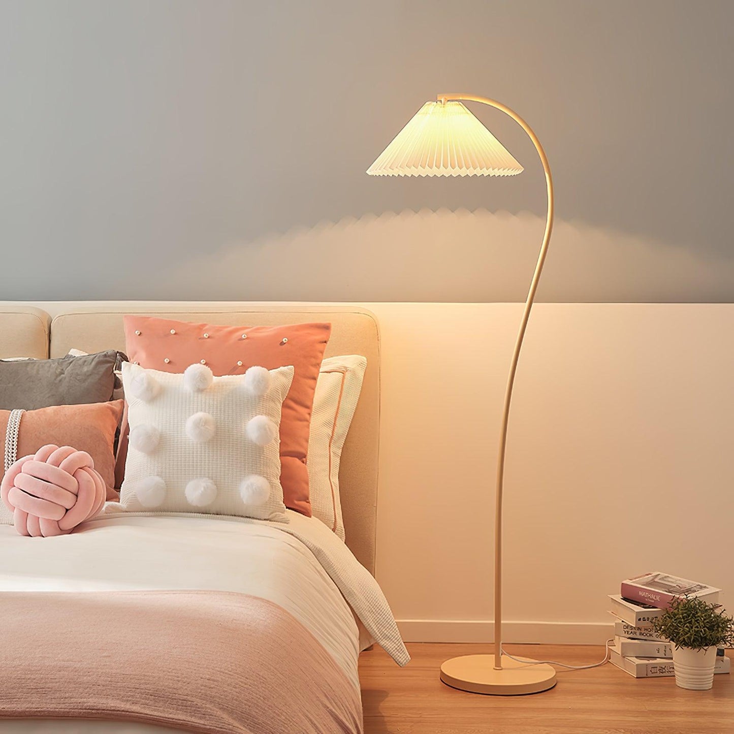 Crescini Pleated Floor Lamp - Adjustable Brightness & Elegant Design