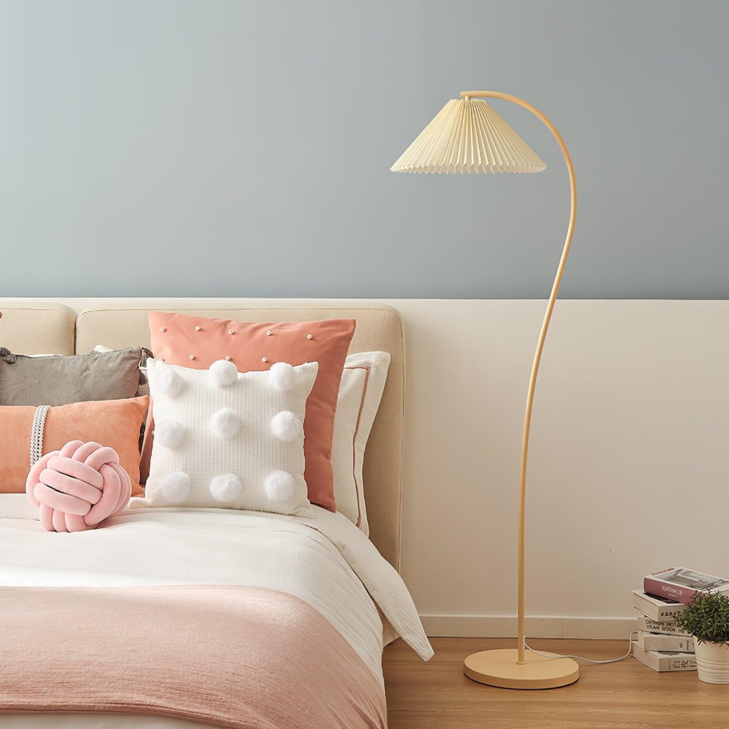Crescini Pleated Floor Lamp - Adjustable Brightness & Elegant Design