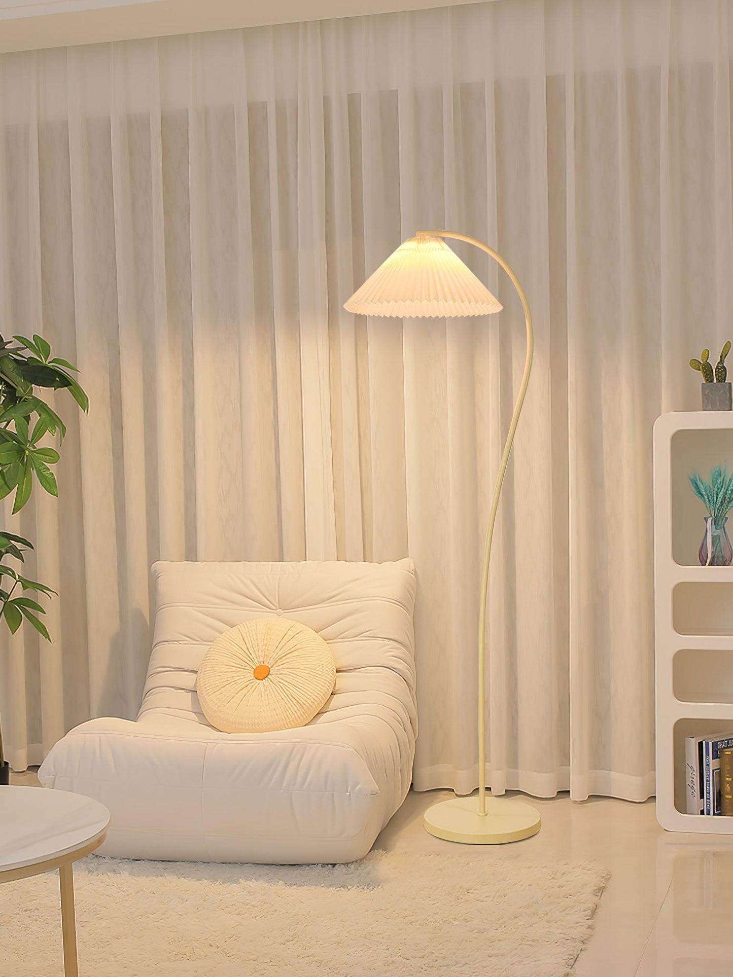 Crescini Pleated Floor Lamp - Adjustable Brightness & Elegant Design