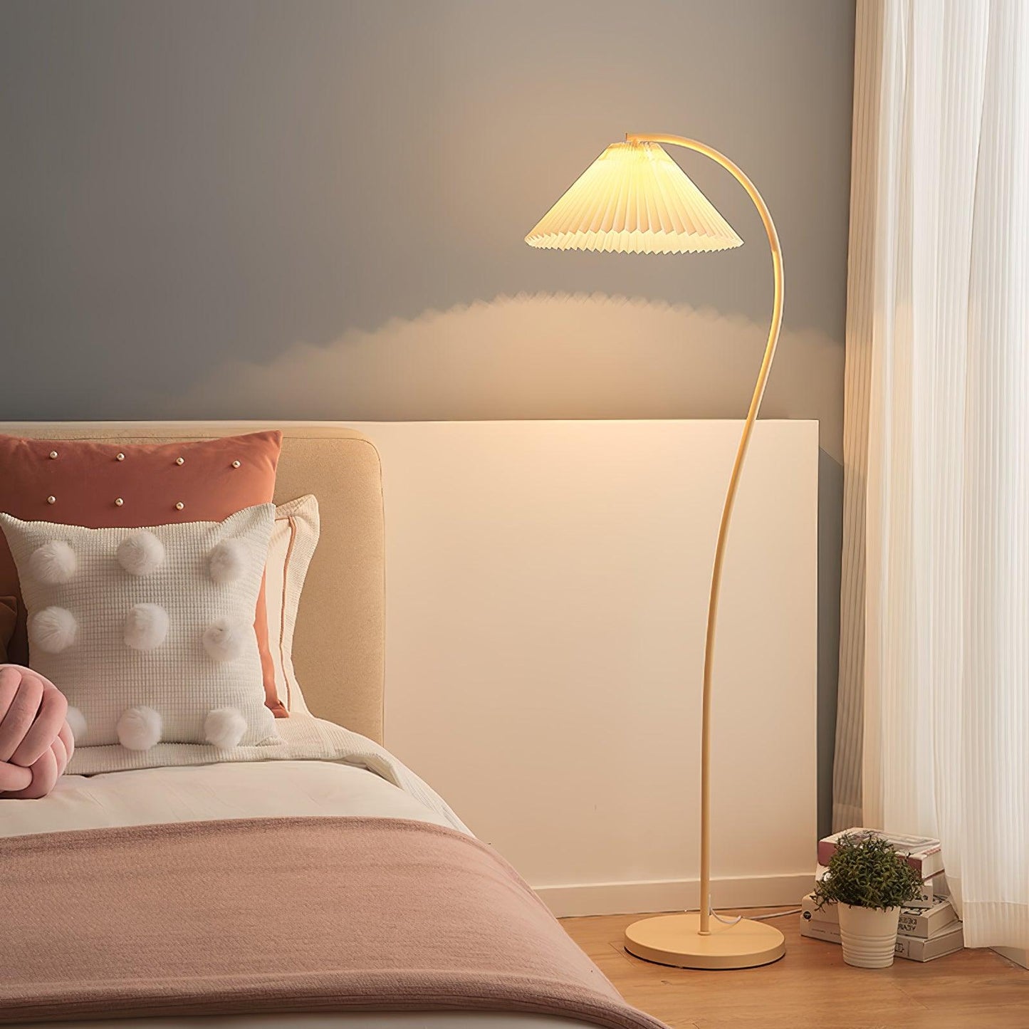 Crescini Pleated Floor Lamp - Adjustable Brightness & Elegant Design