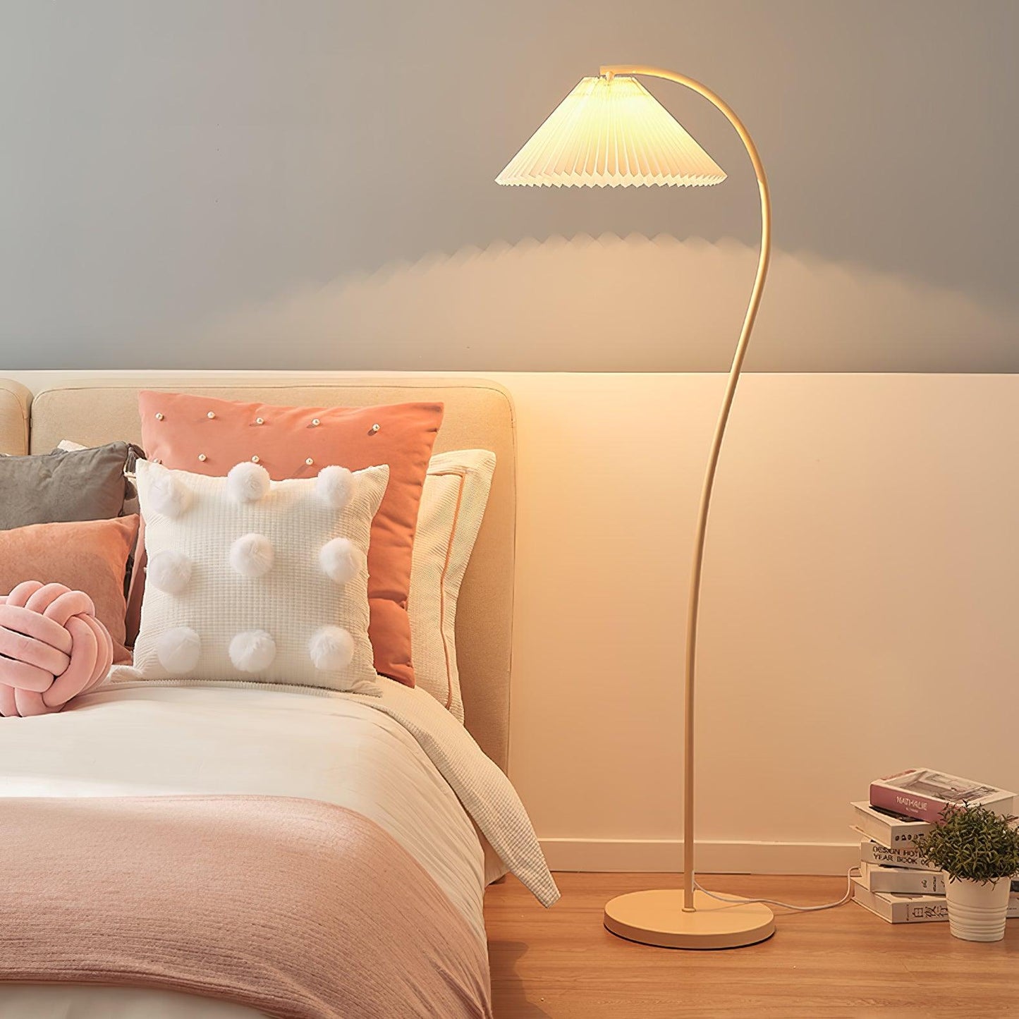 Crescini Pleated Floor Lamp - Adjustable Brightness & Elegant Design