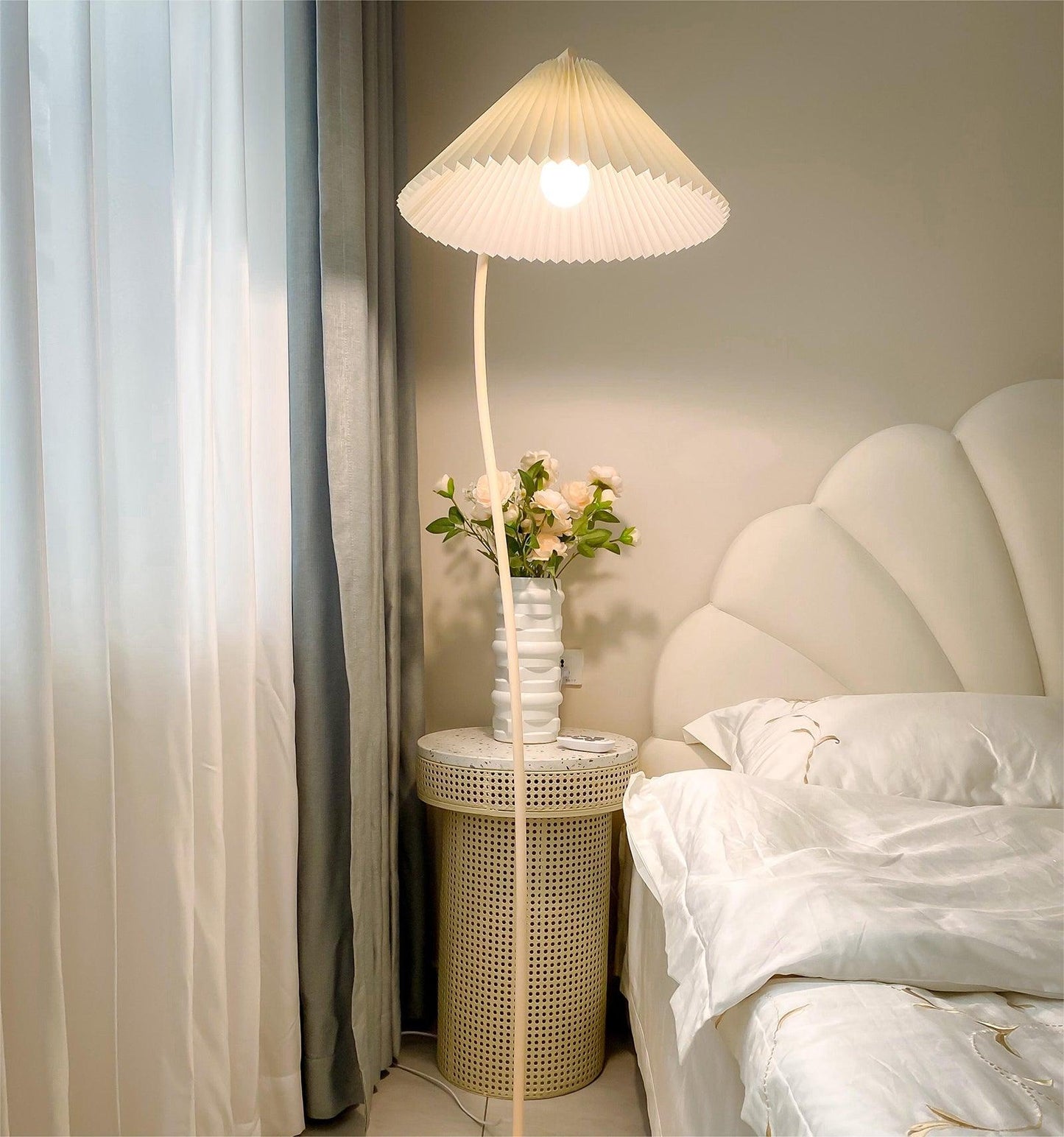 Crescini Pleated Floor Lamp - Adjustable Brightness & Elegant Design
