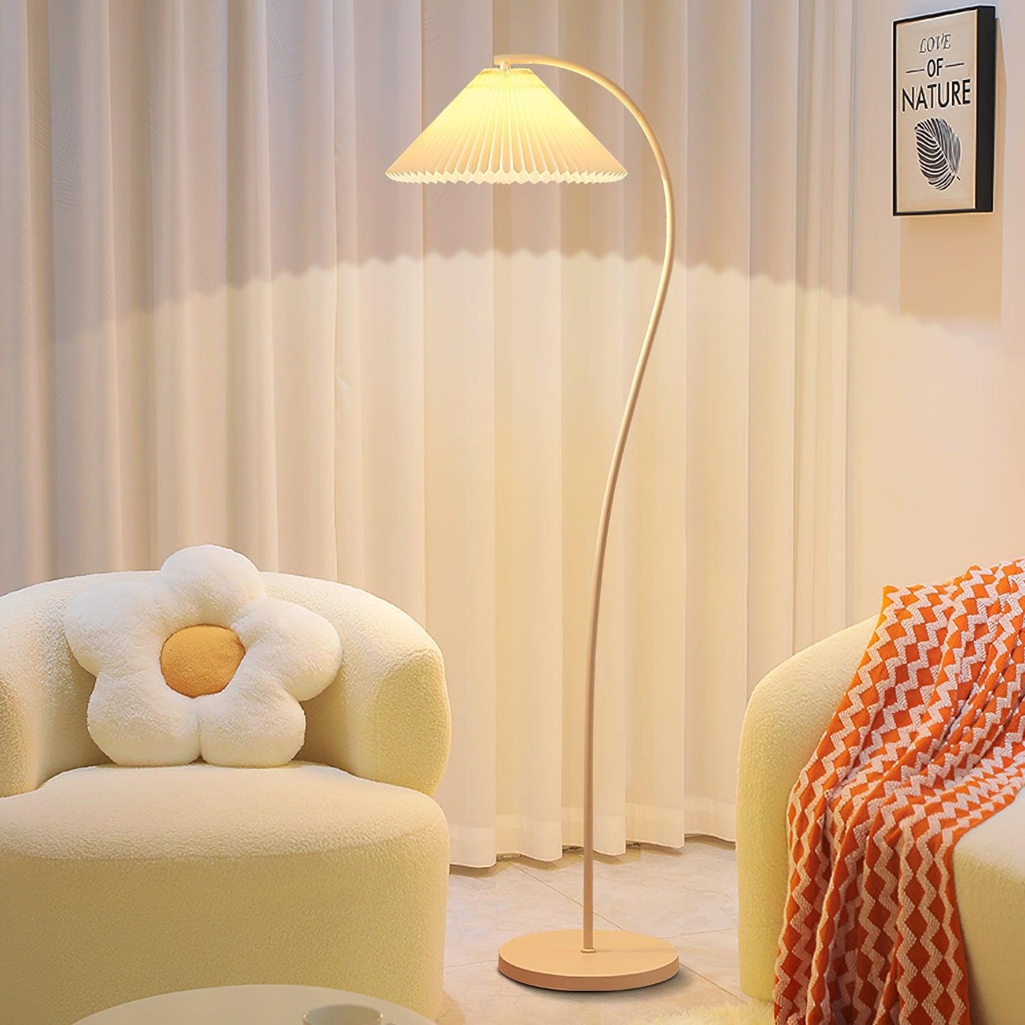 Crescini Pleated Floor Lamp - Adjustable Brightness & Elegant Design
