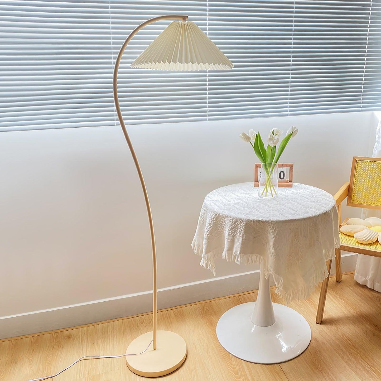 Crescini Pleated Floor Lamp - Adjustable Brightness & Elegant Design
