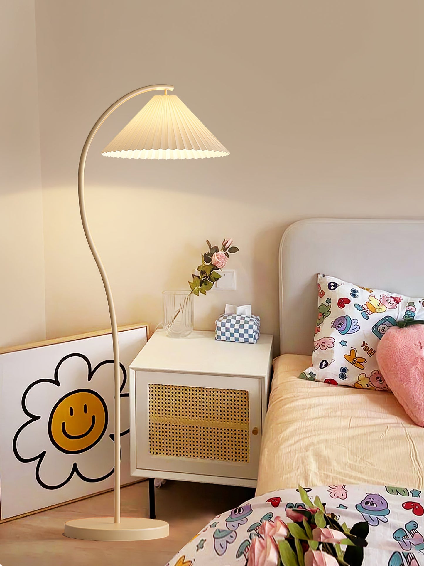 Crescini Pleated Floor Lamp - Adjustable Brightness & Elegant Design