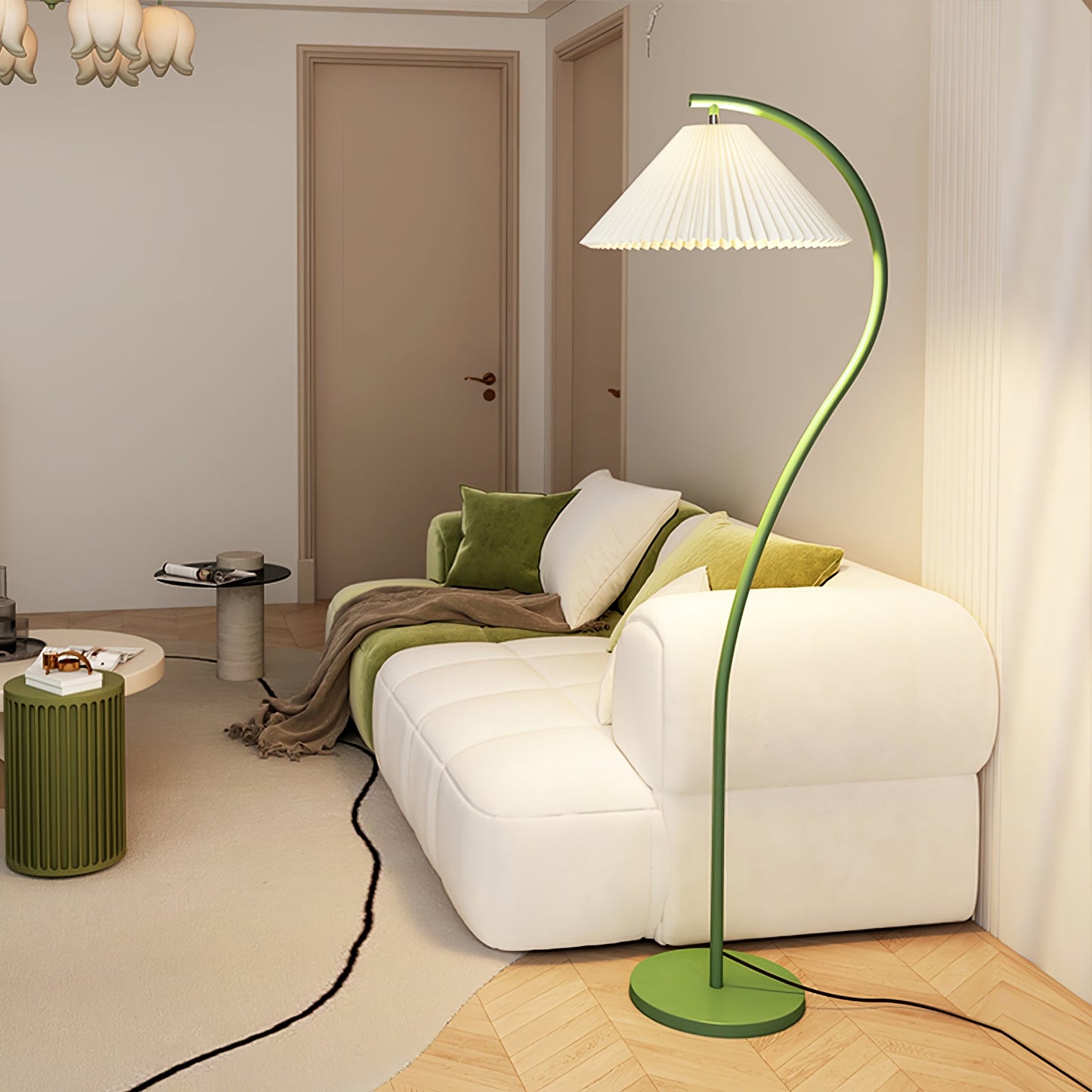 Crescini Pleated Floor Lamp - Adjustable Brightness & Elegant Design
