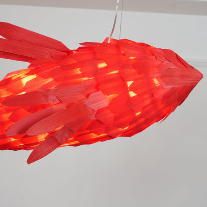Crimson Swirl Koi Chandelier - Elegant Design with Adjustable Height