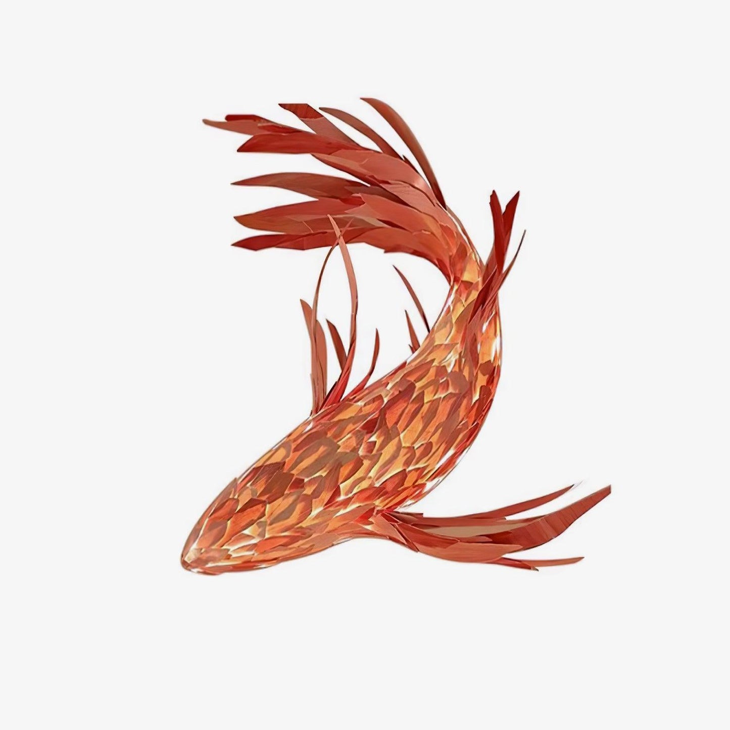 Crimson Swirl Koi Chandelier - Elegant Design with Adjustable Height
