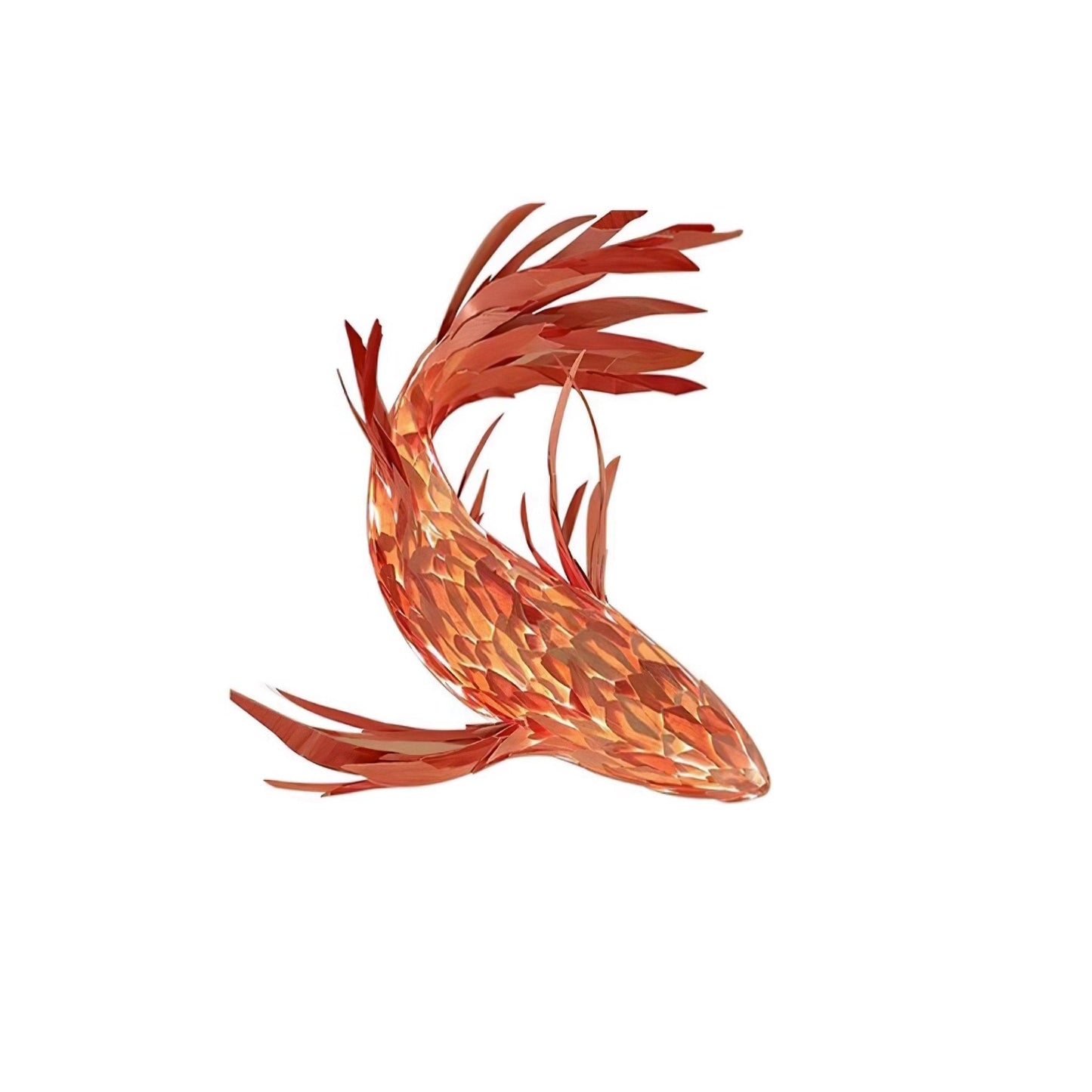 Crimson Swirl Koi Chandelier - Elegant Design with Adjustable Height