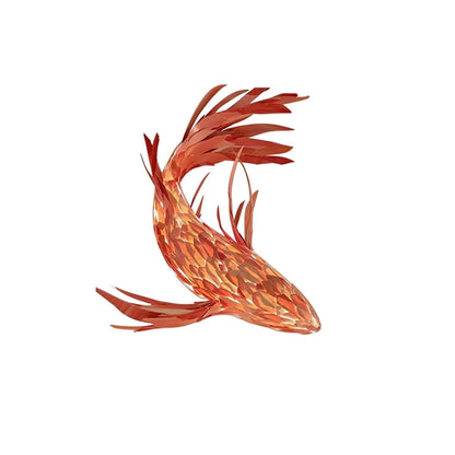 Crimson Swirl Koi Chandelier - Elegant Design with Adjustable Height
