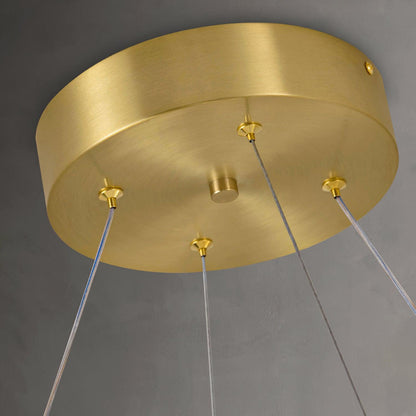 Elegant Crown Brass Chandelier - 5 Light Design with Adjustable Height