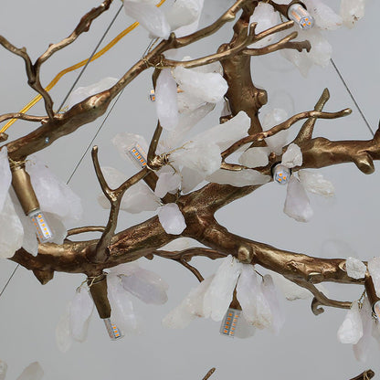 Elegant Crushed Natural Stone Chandelier with Adjustable Height and LE