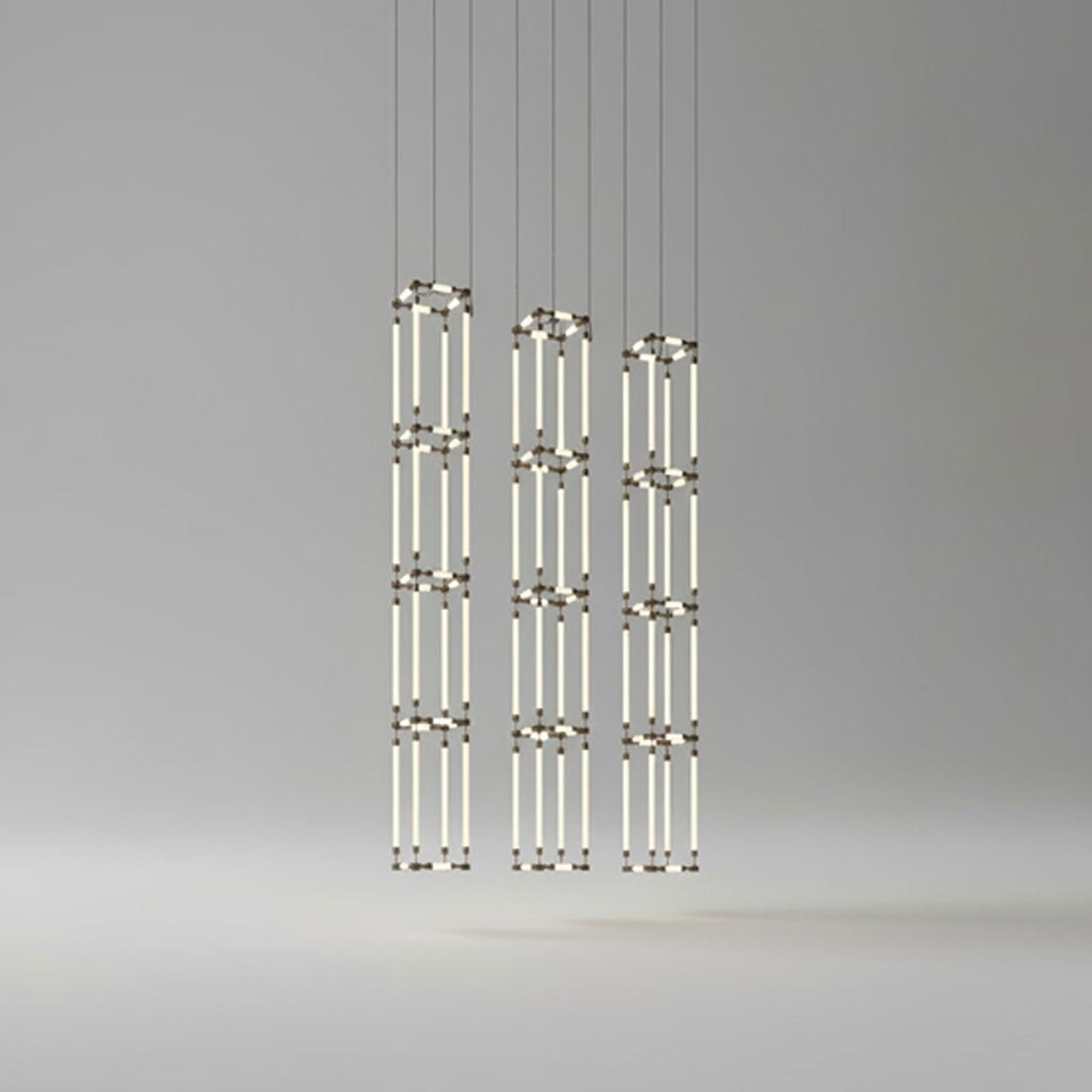Customizable Crystal Grid Chandelier with Adjustable Lighting & Modern