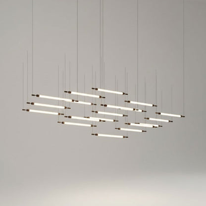 Customizable Crystal Grid Chandelier with Adjustable Lighting & Modern